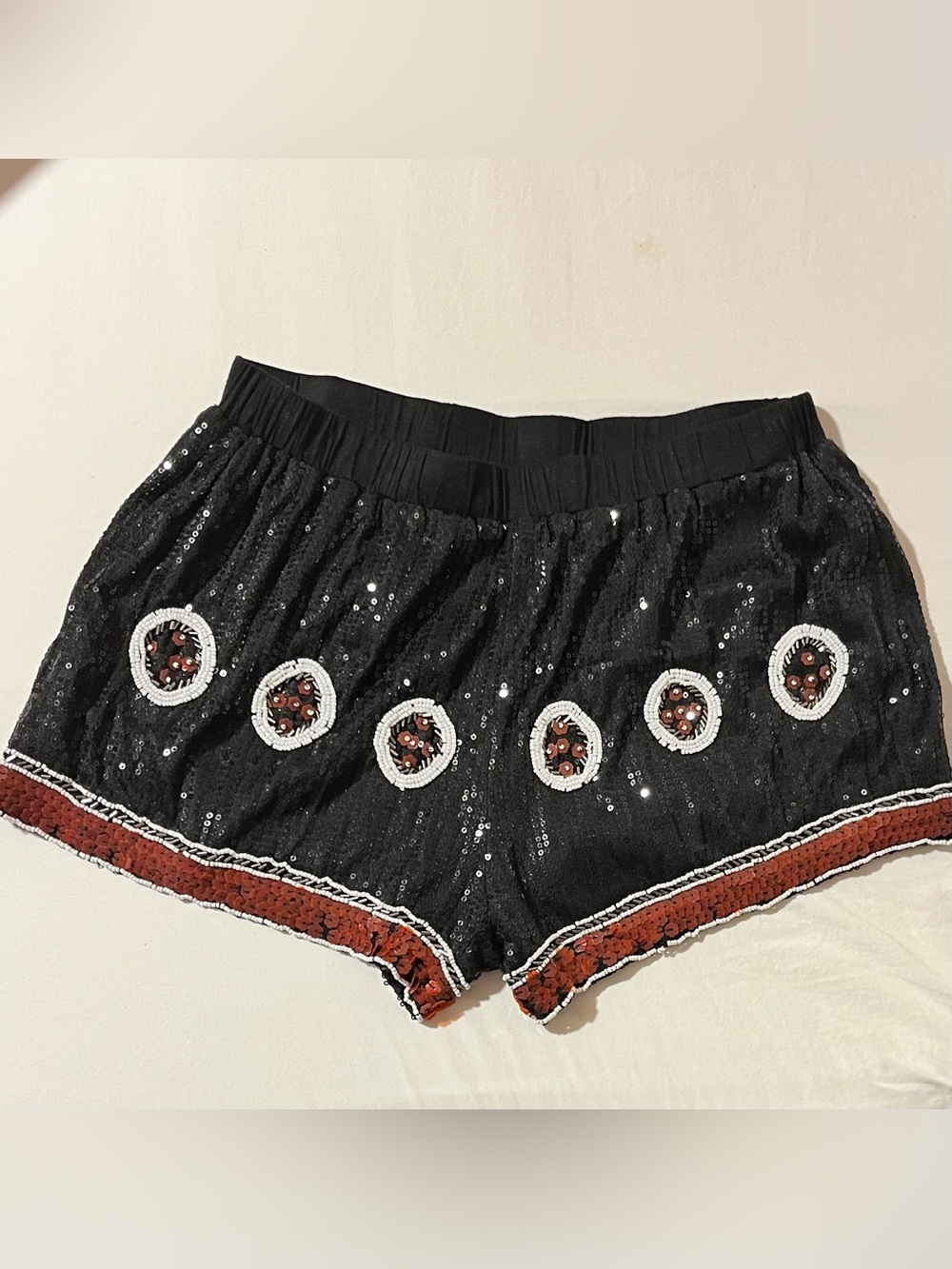 Disco Hot Pants. Sequin Embellished Beading. Spectacular Look! Medium NWOT